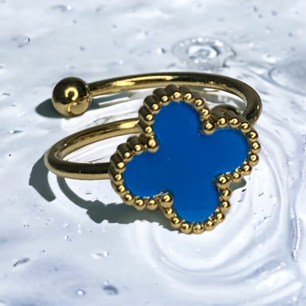 anillo Clover azul